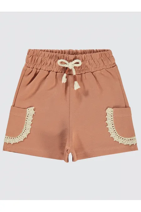 Kız Çocuk Şort 6-9 Yaş Kiremit - Paket