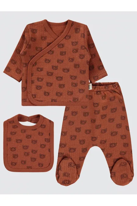 Baby Bodysuit Sets 0-24 Months Brown - Package