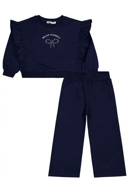 Ensemble de survêtement bleu marine pour filles de 2 à 5 ans - Emballage