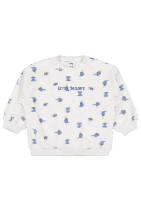 Bebek Sweatshirt 0-24 Ay Kırık Beyaz - Paket