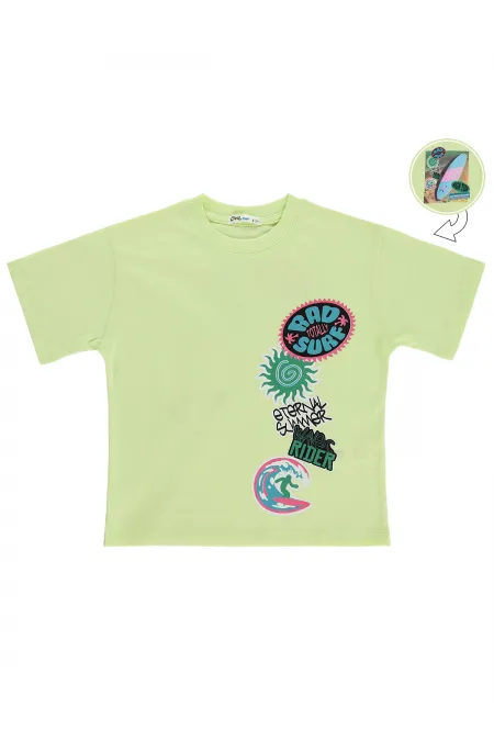 Erkek Çocuk Tişört 6-9 Yaş Fıstık Yeşil - Paket