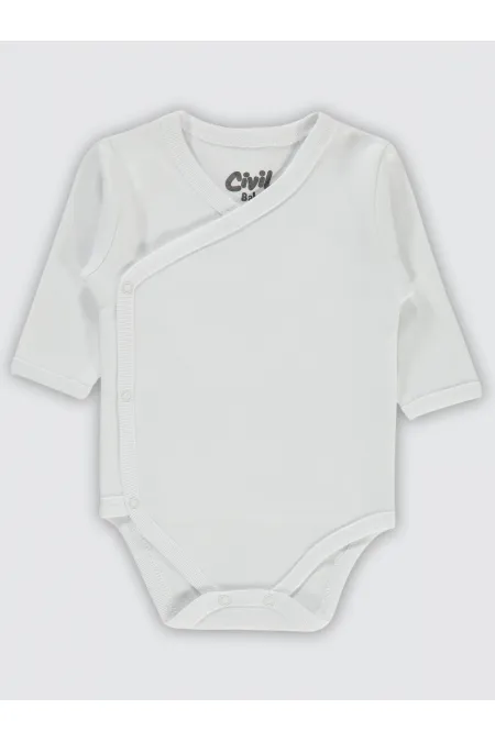 Baby Snap Bodysuit 0-24 Months White - Pack