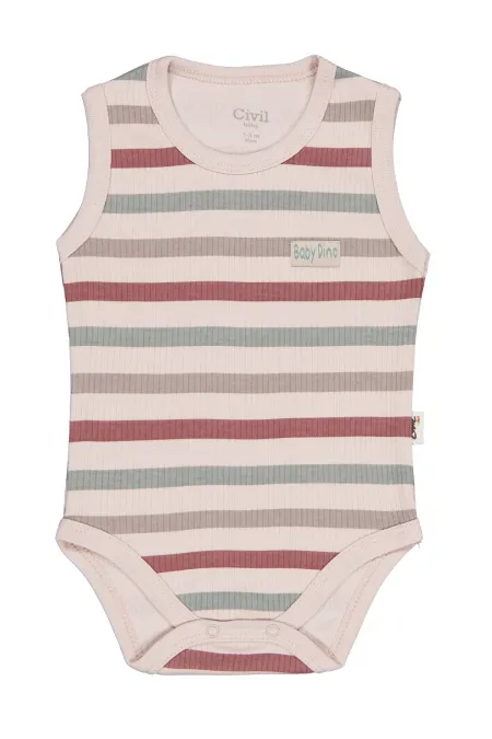 Bebek Çıtçıtlı Badi 0-24 Ay Taş Rengi - Paket