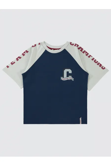 Lot de T-shirts bleu marine pour garçons de 6 à 9 ans