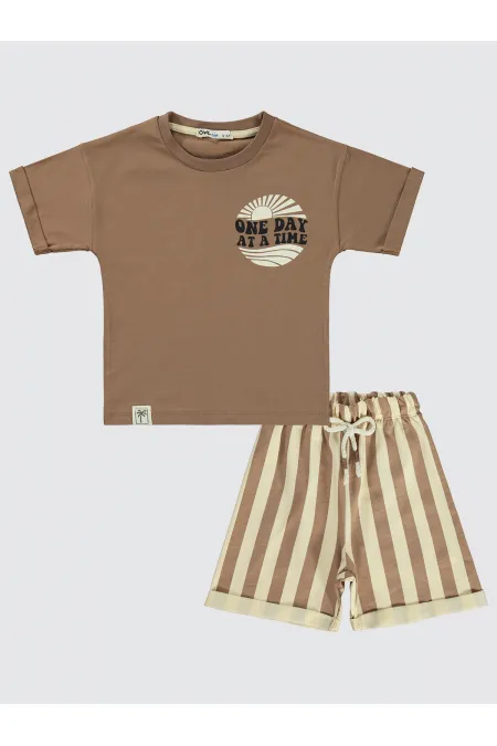 Ensemble garçon 2-5 ans marron - Emballage