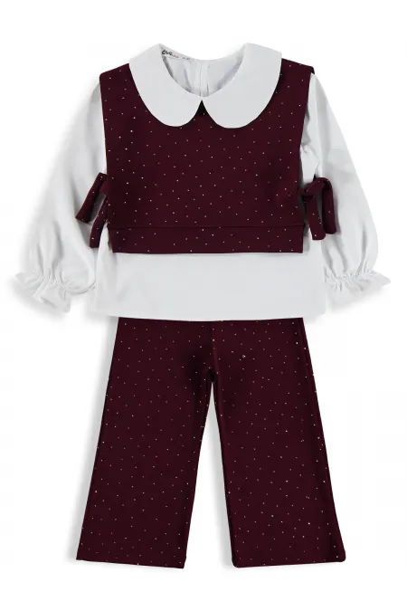 Ensemble d'équipe pour filles de 2 à 5 ans, bordeaux - Emballage