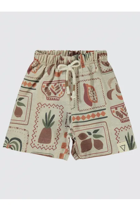 Short garçon 2-5 ans couleur pierre - Emballage