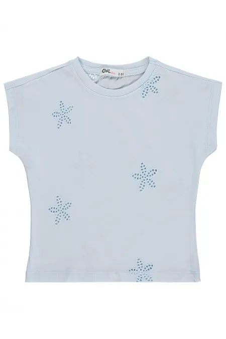 Kız Çocuk Tişört 2-5 Yaş Açık Mavi - Paket