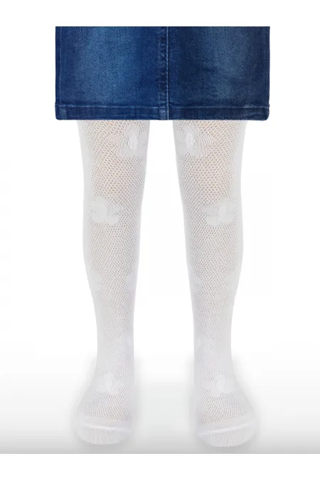 Collants blancs pour fille de 2 à 9 ans - Lot