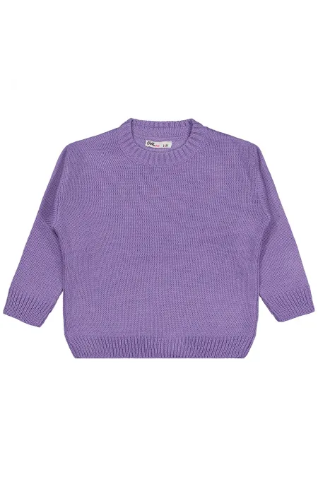 Kız Çocuk Kazak 2-5 Yaş Mor - Paket