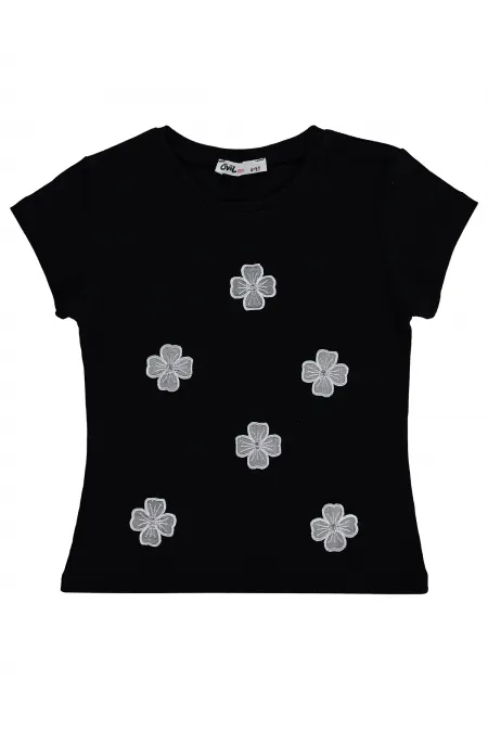 Girls' T-shirt, Ages 6-9, Black - Pack