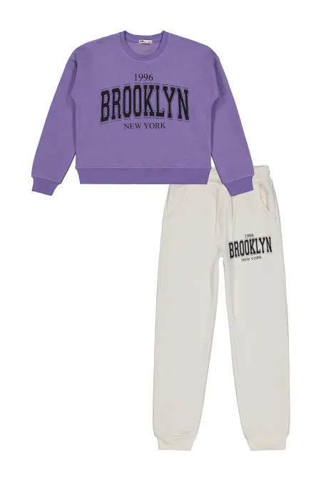 Ensemble de survêtement violet pour filles de 10 à 13 ans - Emballage