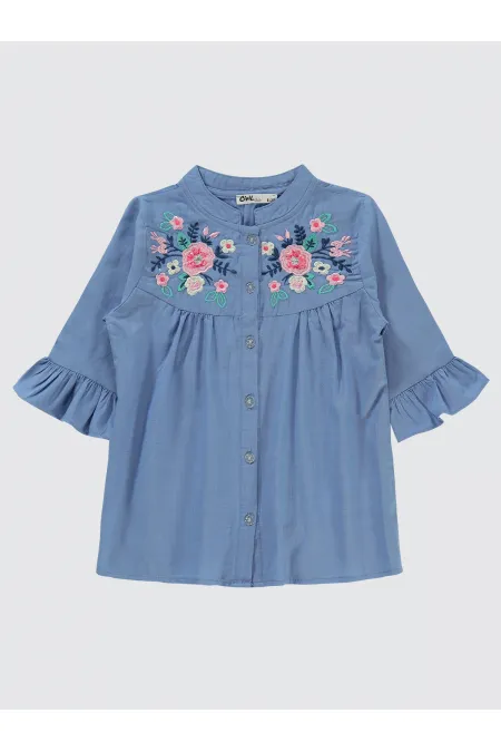 Kız Çocuk Gömlek 10-13 Yaş Mavi - Paket