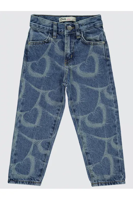 Pantalon bleu clair pour fille de 2 à 5 ans - Emballage