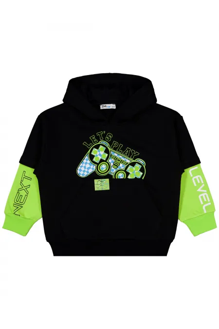 Erkek Çocuk Sweatshirt 6-9 Yaş Siyah - Paket
