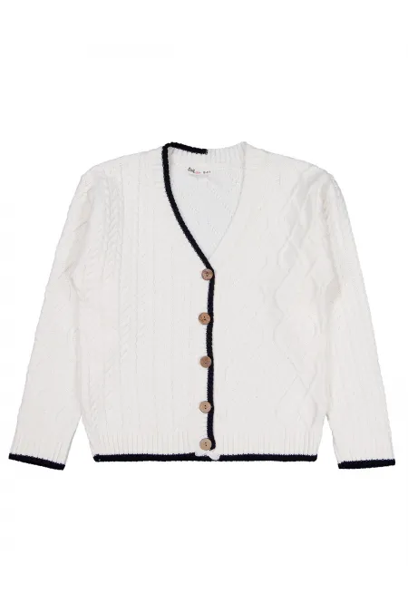 Gilet fille 10-13 ans écru - Emballage