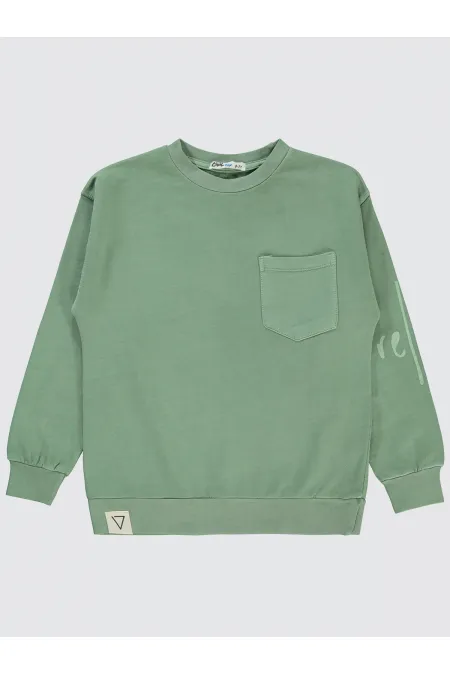 Erkek Çocuk Sweatshirt 6-9 Yaş Haki - Paket