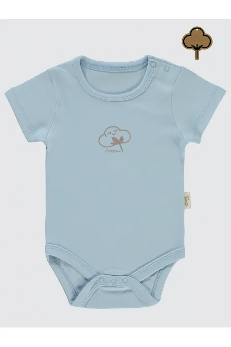 Grenouillère à boutons-pression pour bébé 0-24 mois bleue - Emballage civil