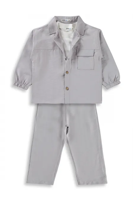 Erkek Çocuk Takım 2-5 Yaş Gri - Paket