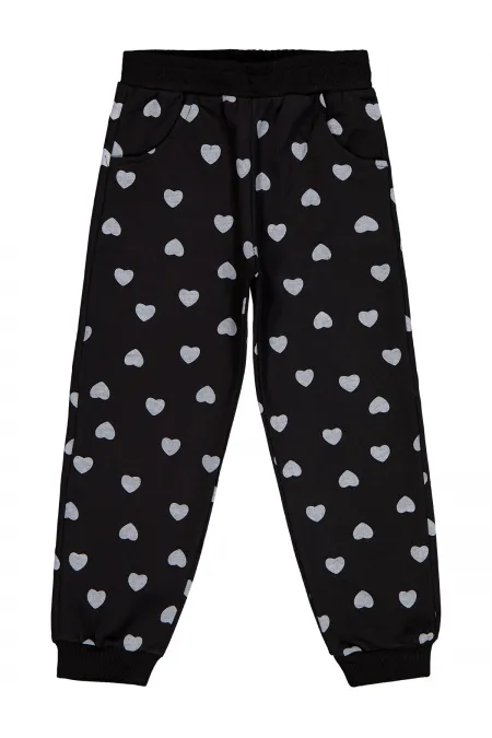 Bas de survêtement noir pour filles (6-9 ans) - Lot