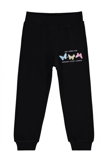 Pantalon de survêtement noir pour filles (2-5 ans) - Lot