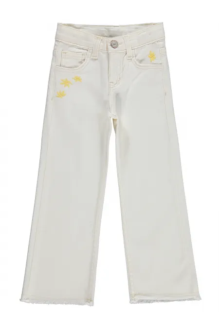 Kız Çocuk Pantolon 6-9 Yaş Kırık Beyaz - Paket