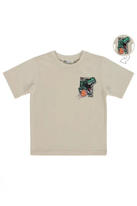 T-shirt garçon Km 2-5 ans, couleur pierre - Emballage