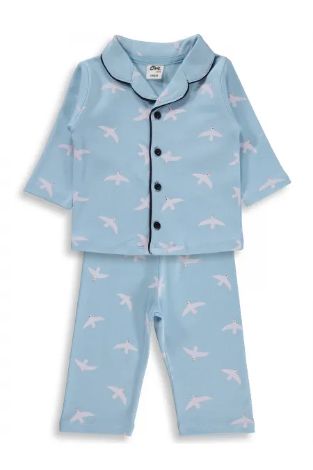 Ensemble pyjama bébé 0-24 mois bleu - Emballage