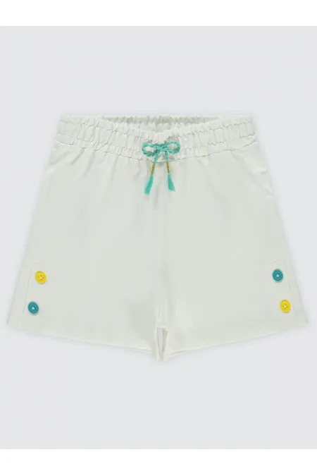 Kız Çocuk Şort 6-9 Yaş Ekru - Paket