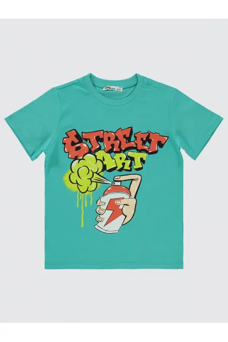 Lot de T-shirts pour garçons de 6 à 9 ans, couleur menthe