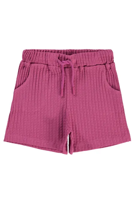 Kız Çocuk Şort 6-9 Yaş Leylak Pusu - Paket