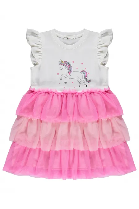 Ensemble combinaison et robe pour fille, 2-5 ans, fuchsia - Emballage