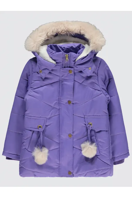 Kız Çocuk Mont 6-9 Yaş Lila - Paket