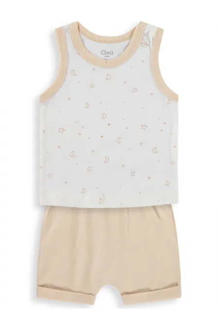 Bebek Takım 0-24 Ay Ekru-Taba - Paket