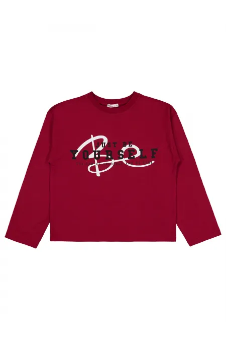 Kız Çocuk Sweatshirt 10-13 Yaş Bordo - Paket