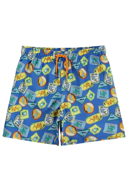 Erkek Çocuk Deniz Şort 6-9 Yaş Saks - Paket