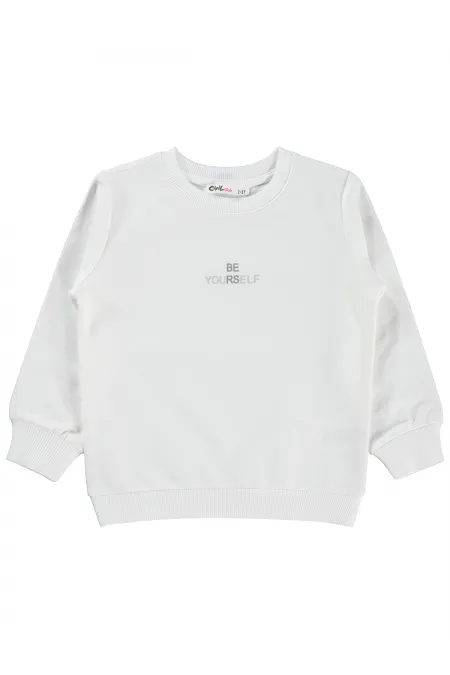 Sweat-shirt pour fille, 2-5 ans, blanc cassé - Emballage