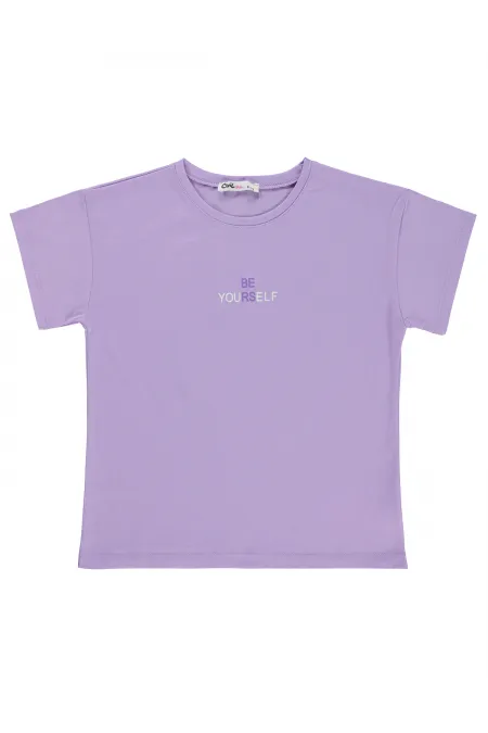 Kız Çocuk Tişört 6-9 Yaş Koyu Lila - Paket