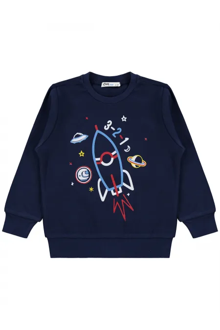 Erkek Çocuk Sweatshirt Km 2-5 Yaş Lacivert - Paket