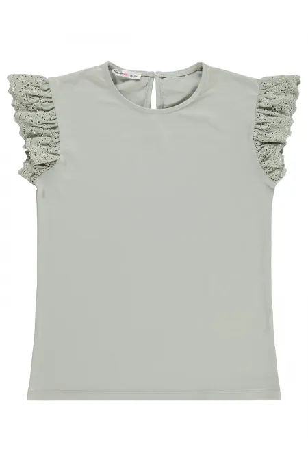 Girls' T-shirt, Ages 10-13, Light Green - Pack