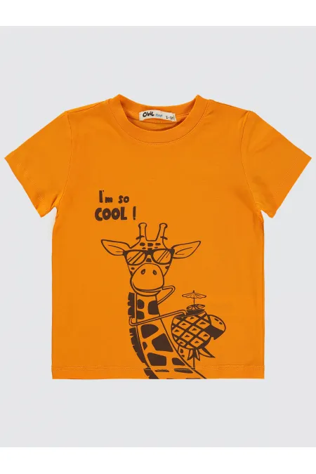 T-shirt garçon orange clair 2-5 ans - Emballage