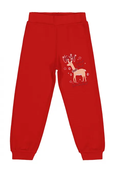 Bas de survêtement rouge pour fille (2-5 ans) - Lot