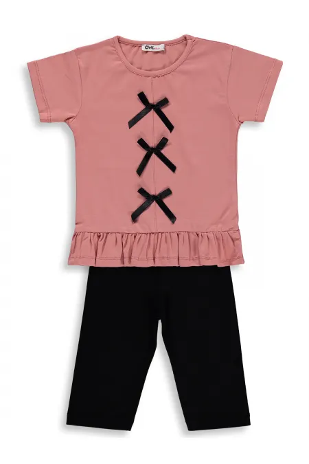 Girls' Team Set 2-5 Years Old Light Terracotta-Black - Package