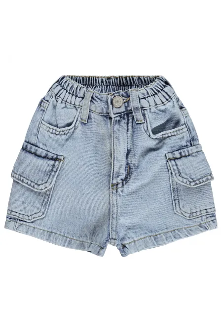 Kız Çocuk Şort 2-5 Yaş Mavi - Paket