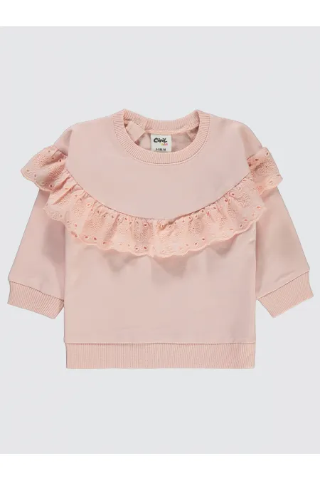 Bebek Sweatshirt 0-24 Ay Açık Pudra - Paket