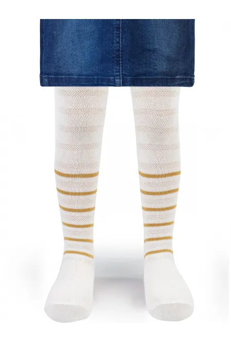 Kız Çocuk Külotlu Çorap 2-9 Yaş Ekru - Paket