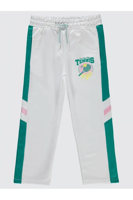 Girl's Tracksuit Bottoms 6-9 Years White - Pack