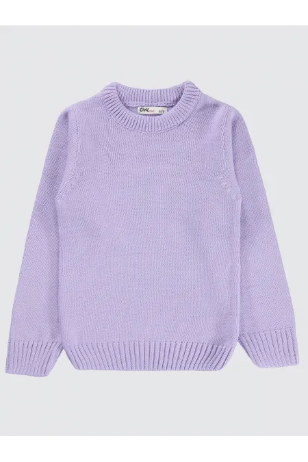 Pull pour fille de 6 à 9 ans, couleur lavande douce - Emballage