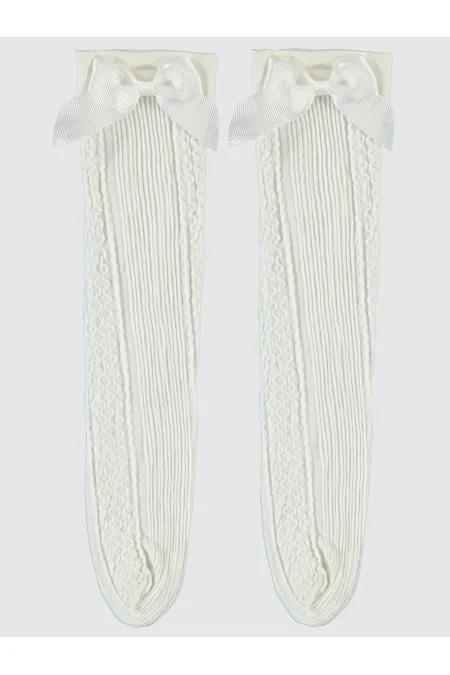 Kız Çocuk Soket Çorap 2-9 Yaş Ekru - Paket