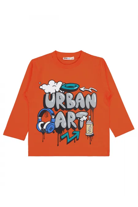 Erkek Çocuk Sweatshirt 2-5 Yaş Oranj - Paket